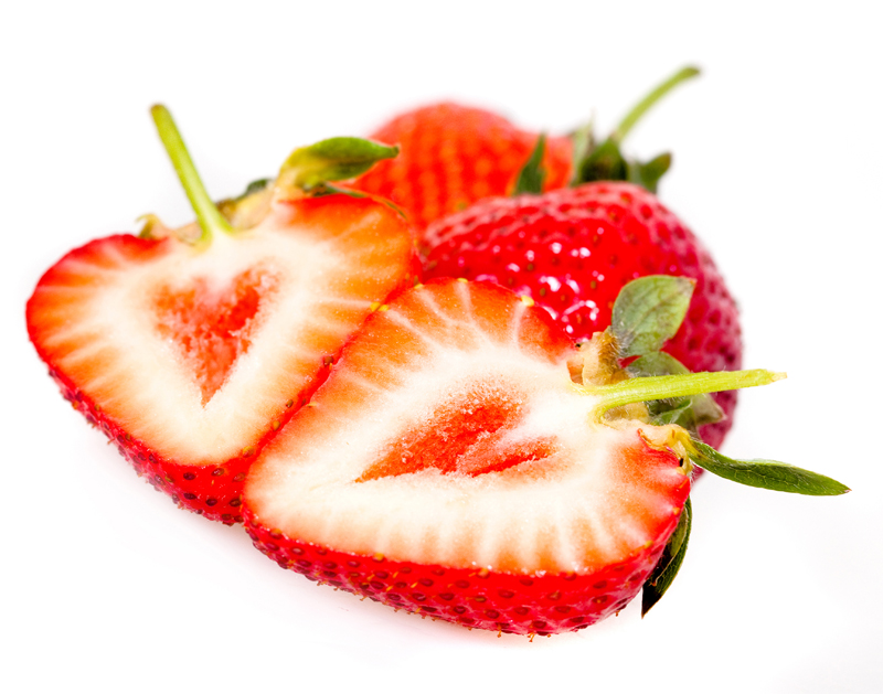 Heart shaped strawberries 