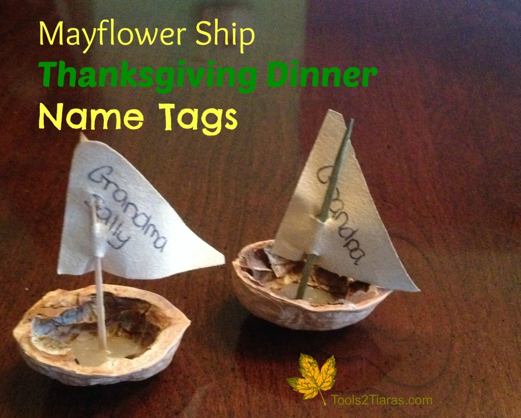 Mayflower ship thanksgiving dinner Name tags