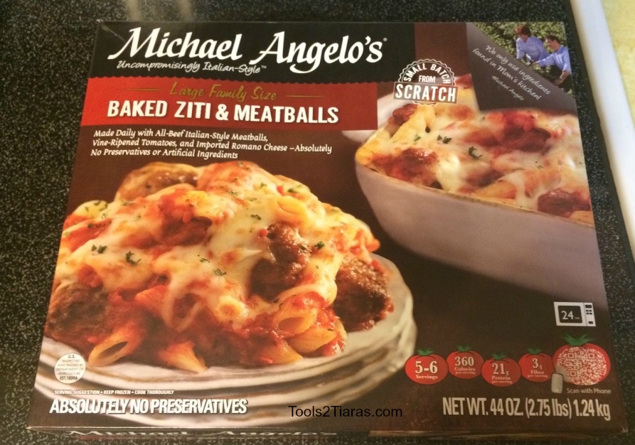 Michael Angelo's Baked Ziti and meatballs