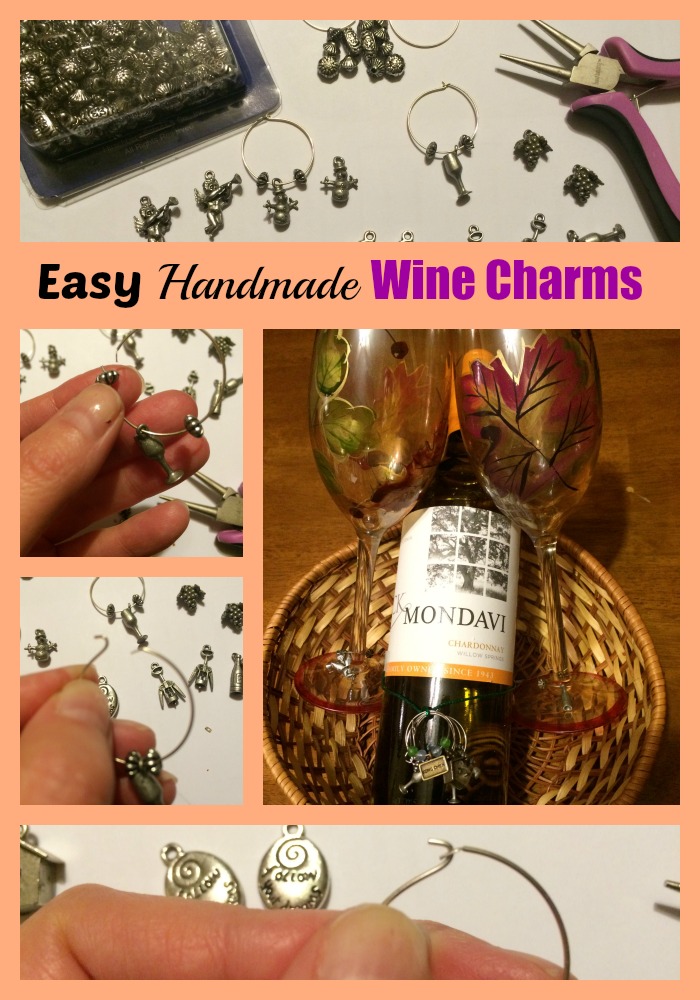 easy homemade Wine charms