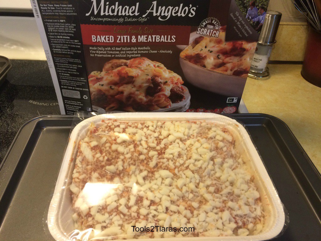 Michael Angelo's Baked Ziti and meatballs