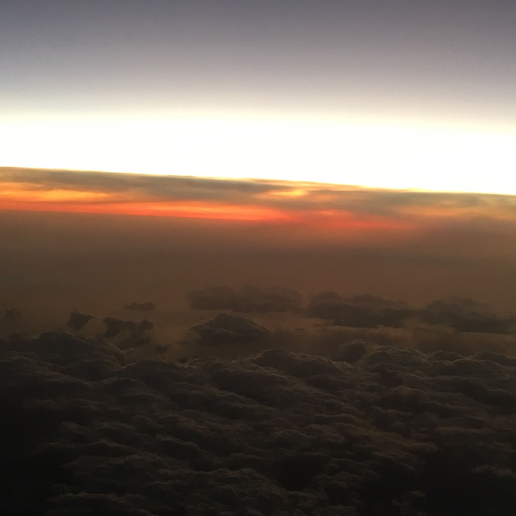 sunset from  plane