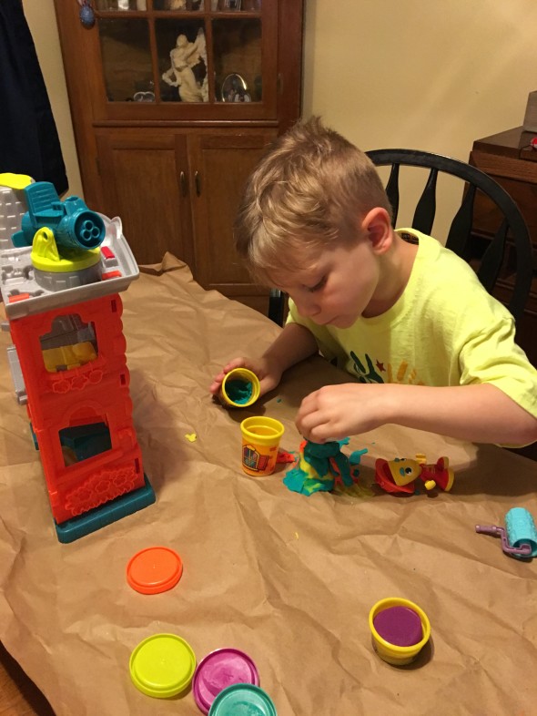 kids and play doh