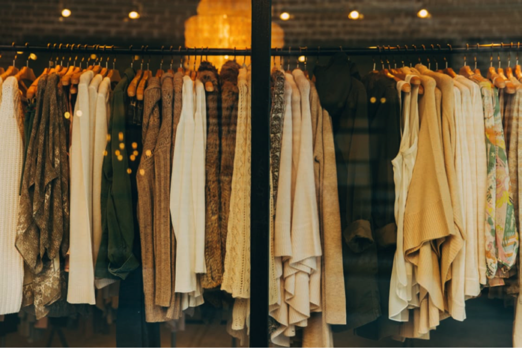 clothes in a store