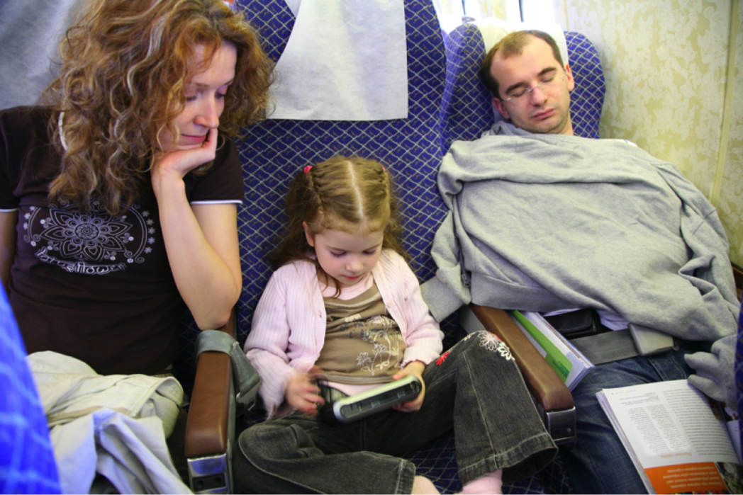family on plane