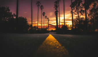 sunset on a road