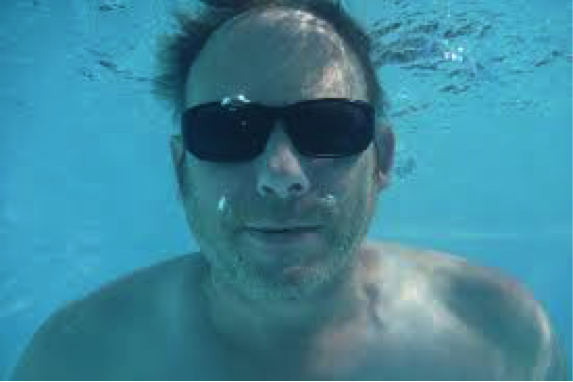 older man swimming