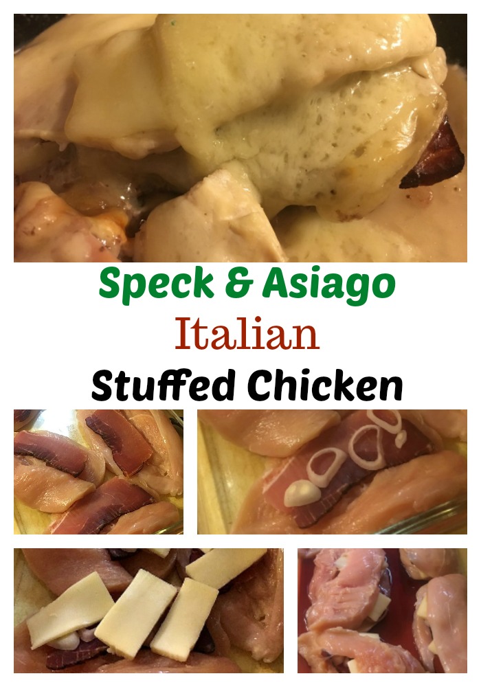 Asiago and speck Italian stuffed Chicken