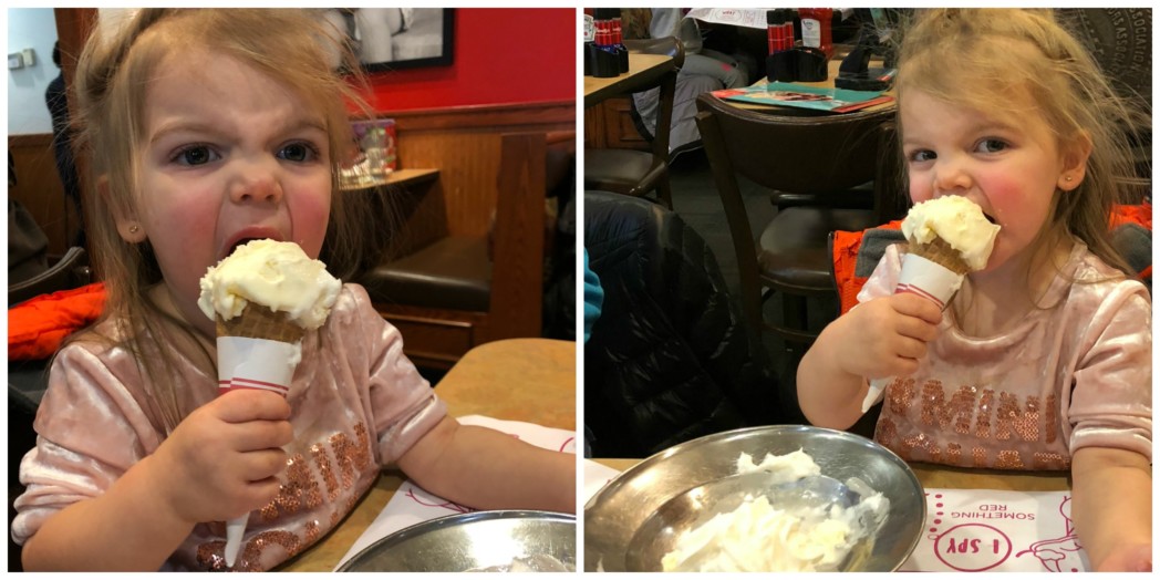 Princess eating ice cream