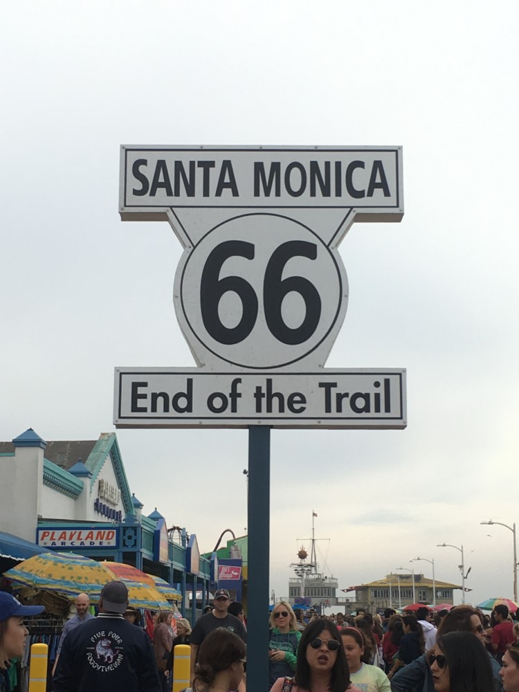 Route 66 sign in santa moniac