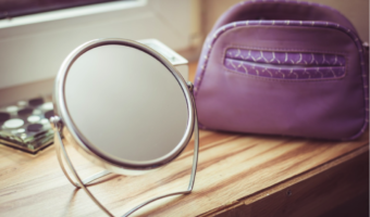 purse and mirror