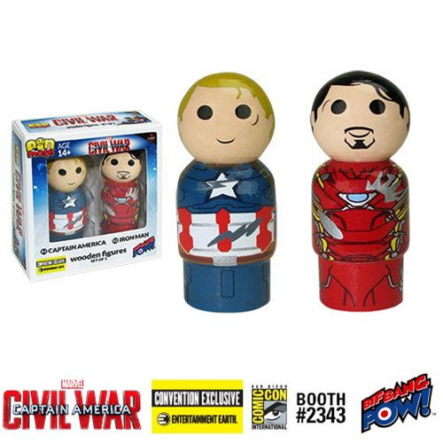 Captain America- Civil War Captain America vs. Iron Man Pin Mate Wooden Figure Set