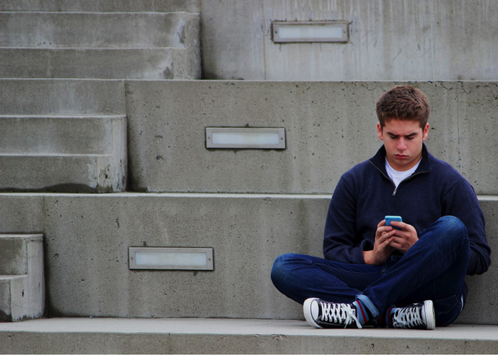 teen on phone