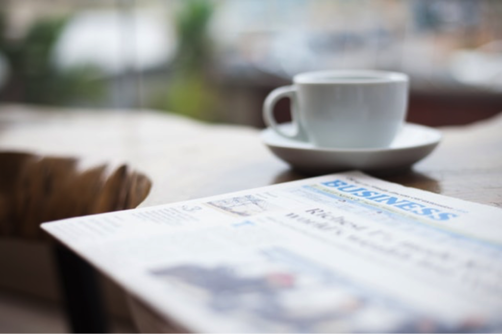 newspaper and coffee