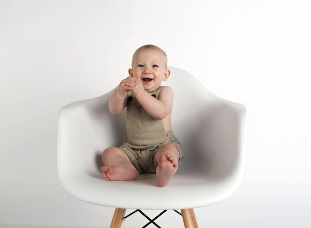 baby in a chair
