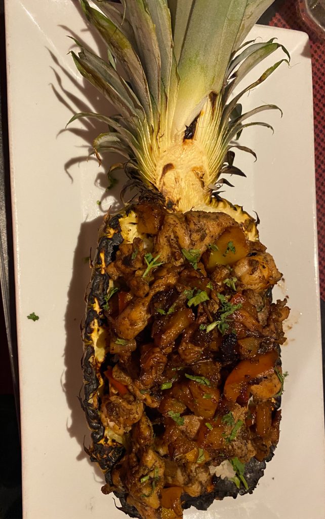 Jerk chicken and Pineapple