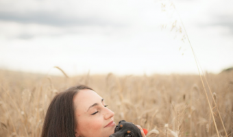 "girl with puppy"