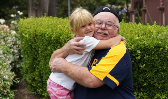 grandfather with granddaughter