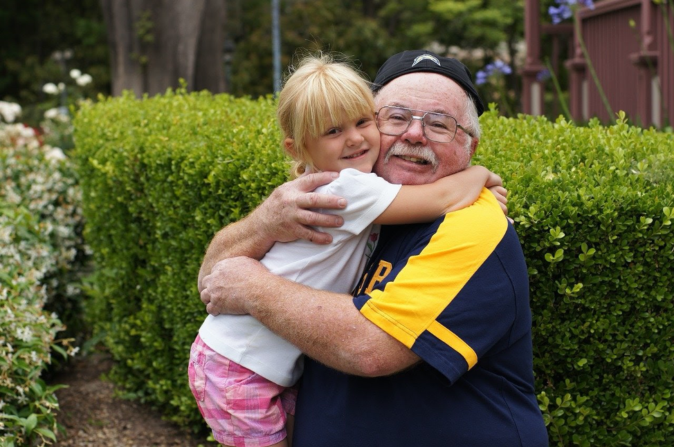 grandfather with granddaughter